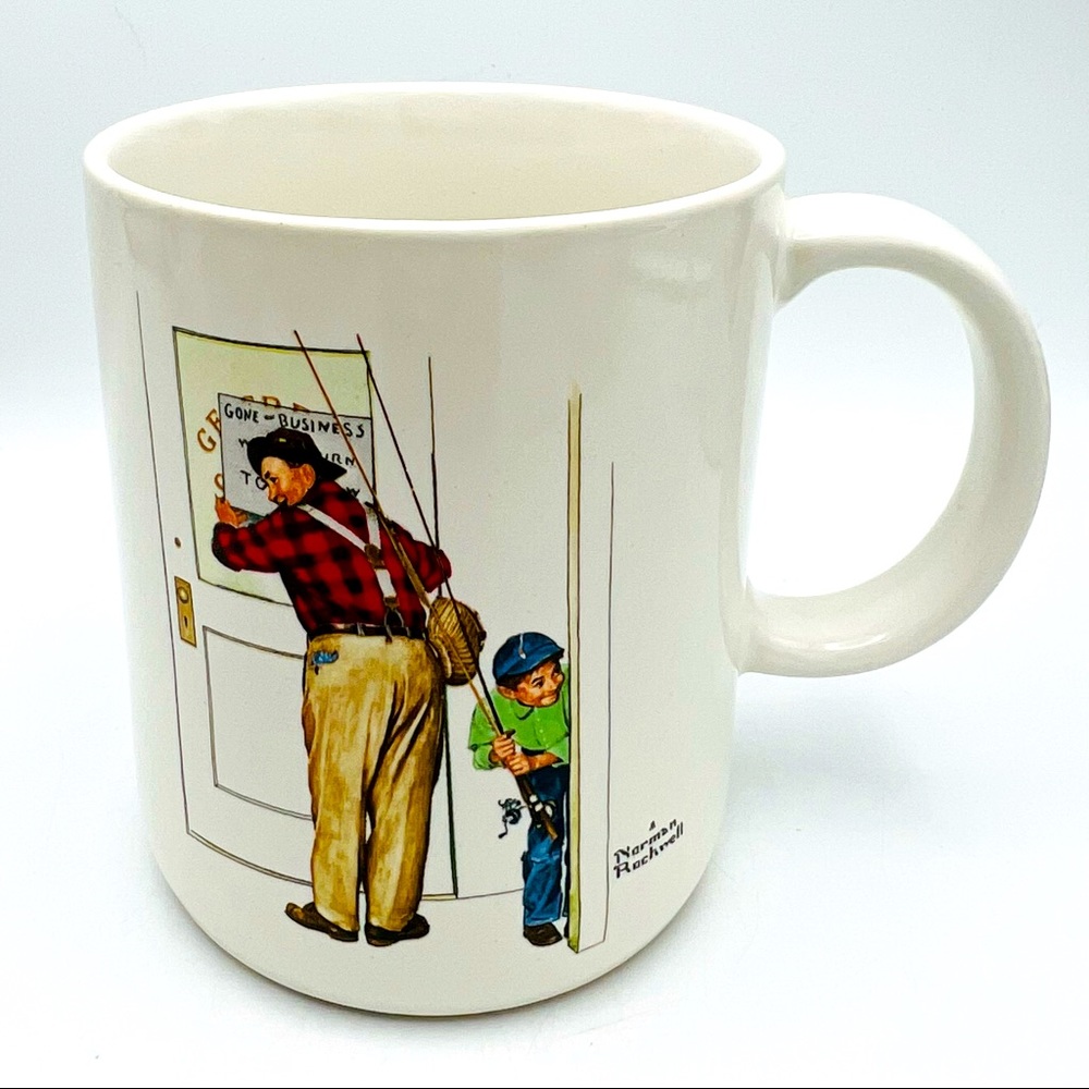 🐈‍⬛🐈‍⬛🐈‍⬛ Vintage Norman Rockwell “Closed for Business“ ~ Coffee Mug Gifts